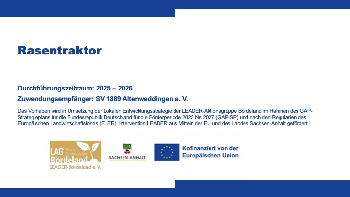 Rasentraktor ST EU PowerPoint Kofinanziert